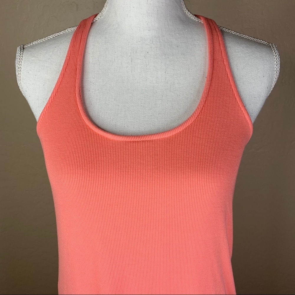 Splendid Pink Ribbed Racerback Pleat Back Mini Dress - Picture 7 of 10